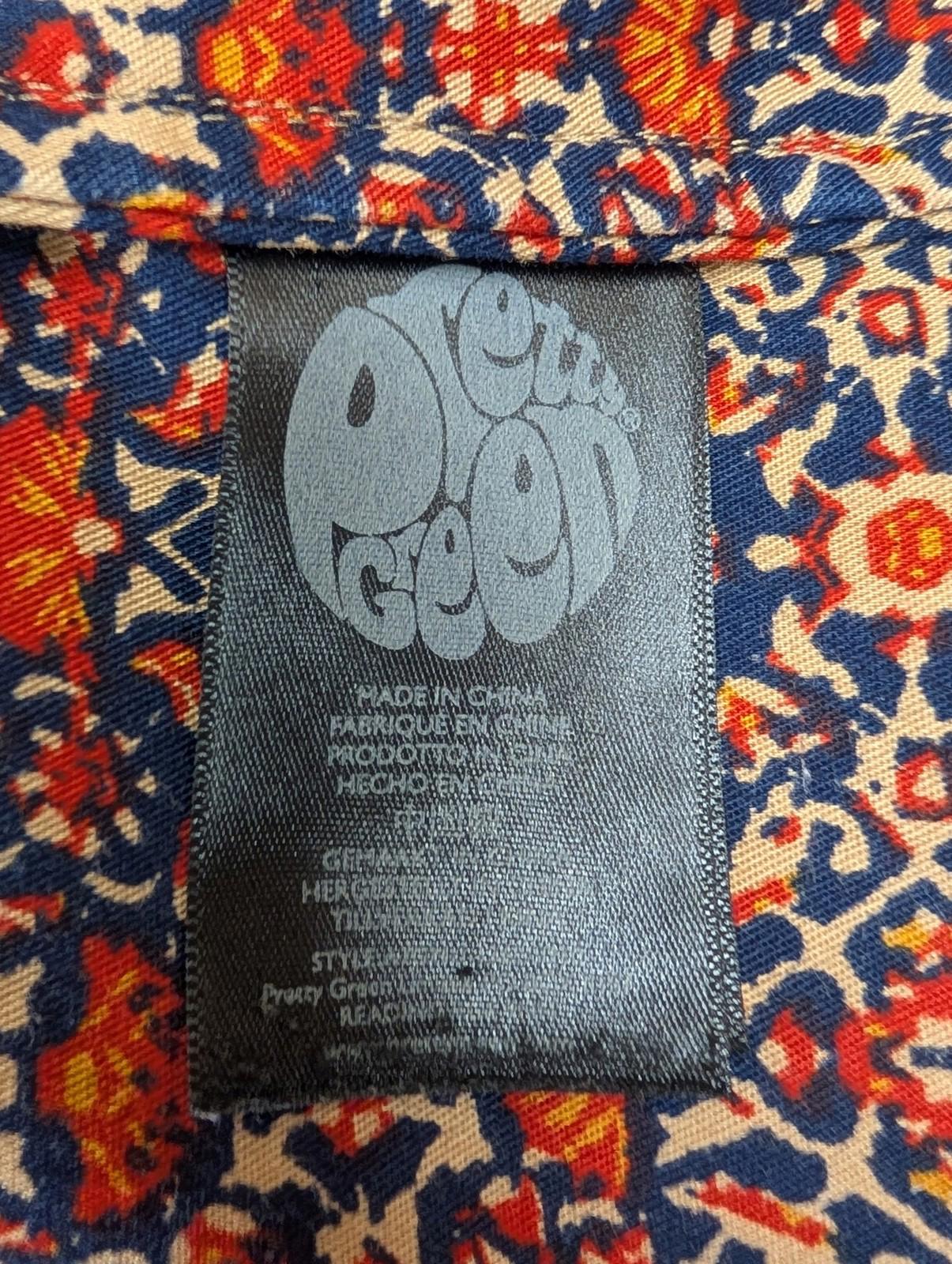 Pretty Green Mac Trench Coat Medium Men Beige Patterned Collar Overcoat