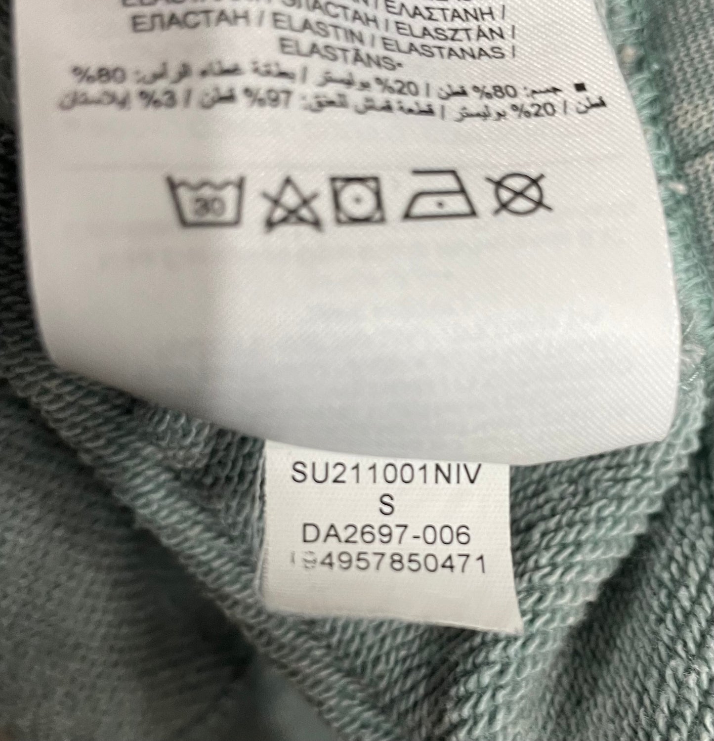 Jordan Flight Graphic Hoodie Steam Ghost Green Embroidered Print Unisex Small