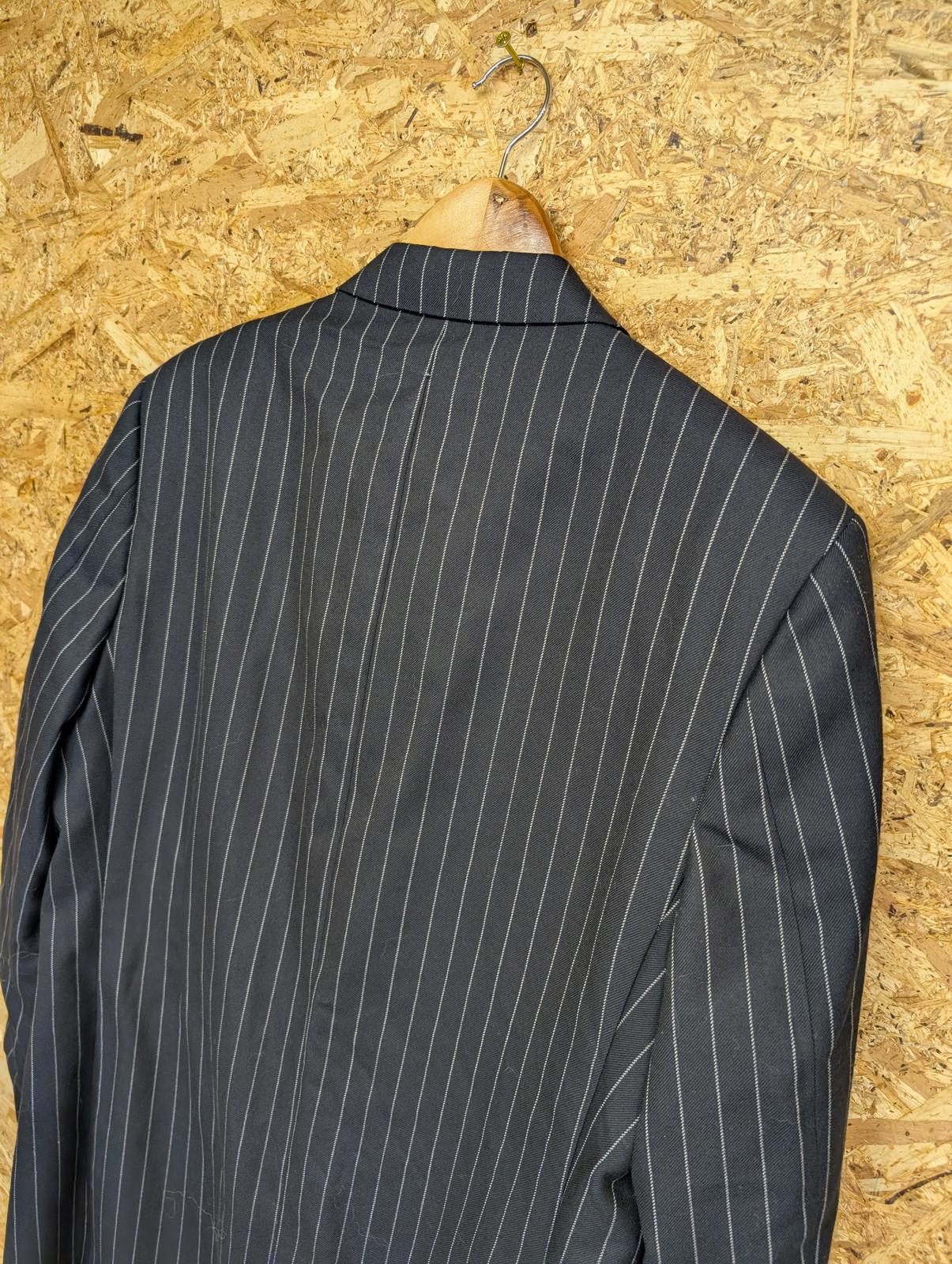 Aquascutum Blazer Mens 42 Large Wool Black Pinstripe Jacket Mod Retro Smart