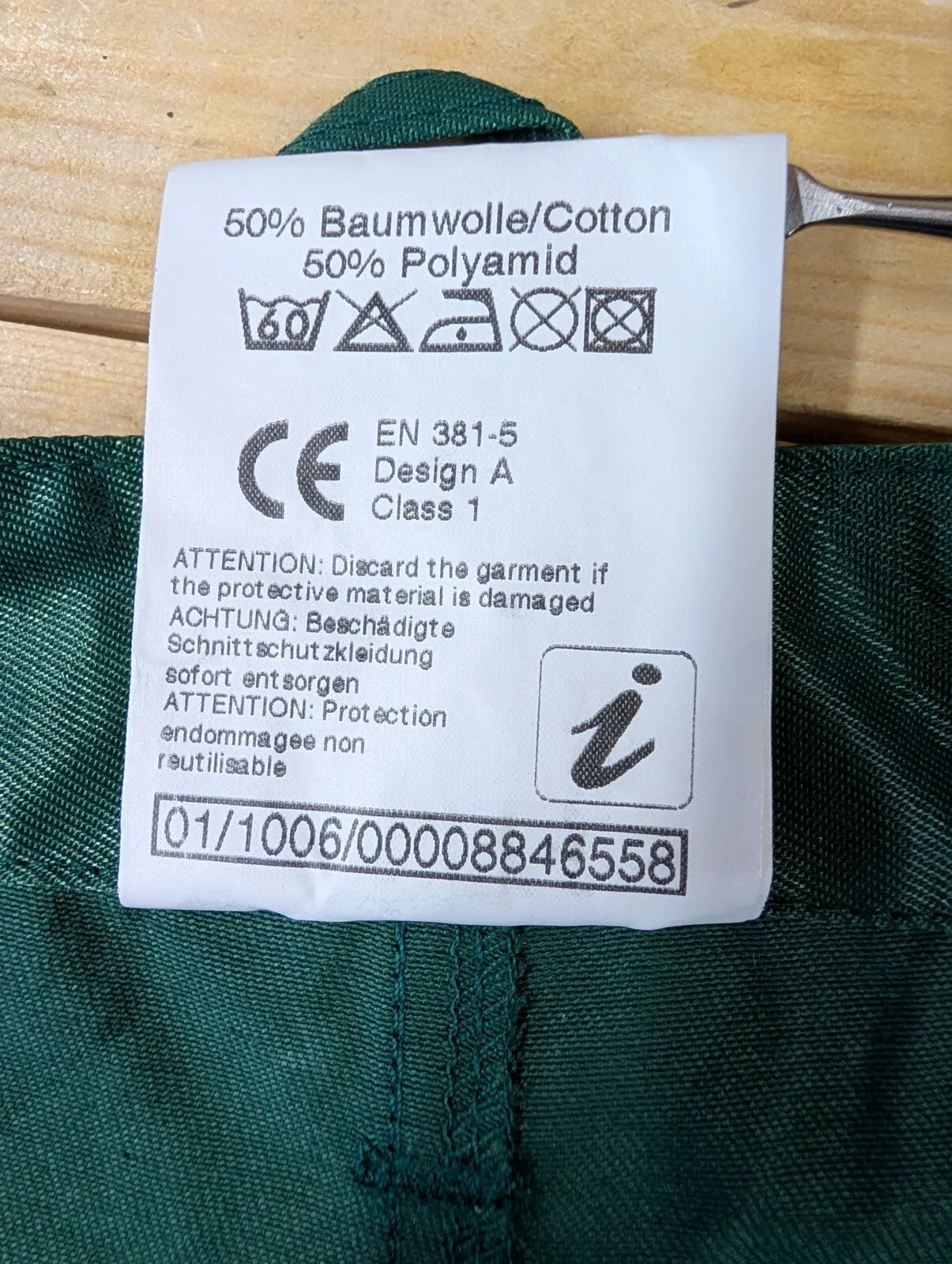Stihl Protective Trousers W38 L32 Green Beavernylon Chainsaw Class 1 EN 381 Work