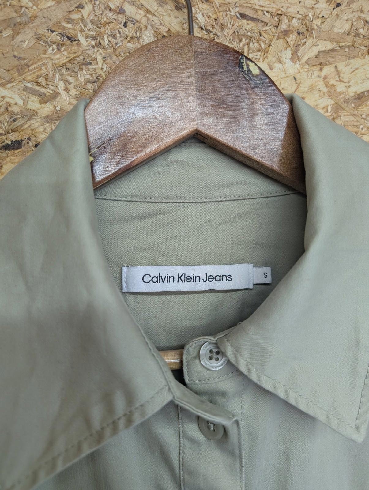 Calvin Klein Jeans Belted Shirt Dress Women S Button Front Beige