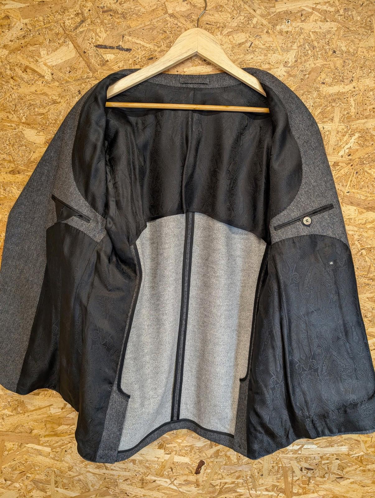 Pretty Green Chore Jacket Blazer Size XXL 46 Mens Charcoal 2-Button Black Label