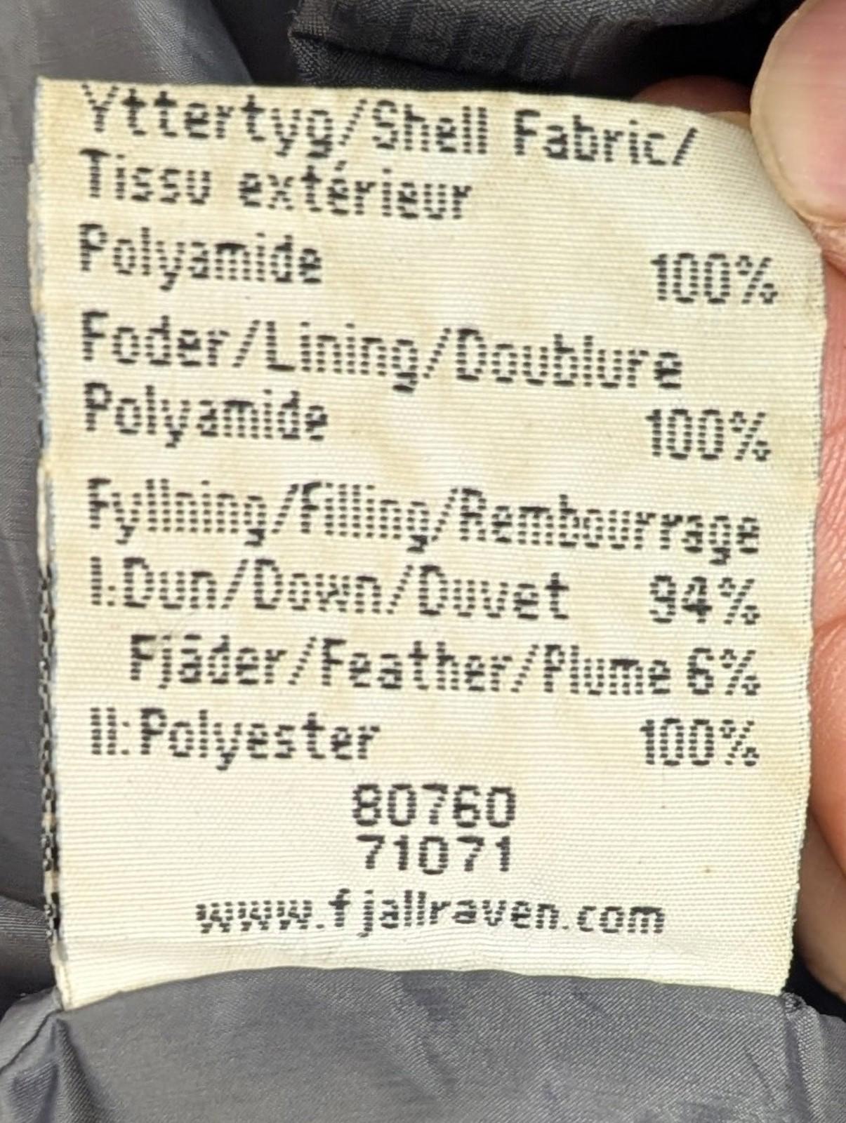 Fjällräven Expedition Down Jacket Large Men Puffer Hooded Down Insulated Black