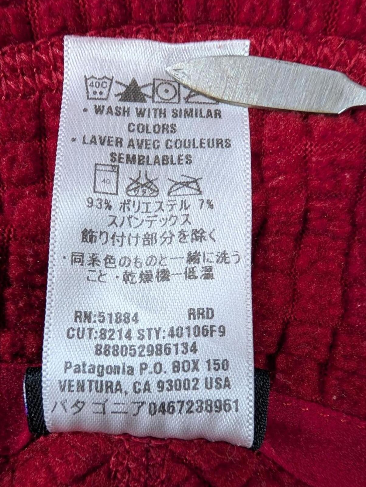 Patagonia R1 TechFace Jacket Fleece Large Men 1/4 Zip Red Microgrid Jumper