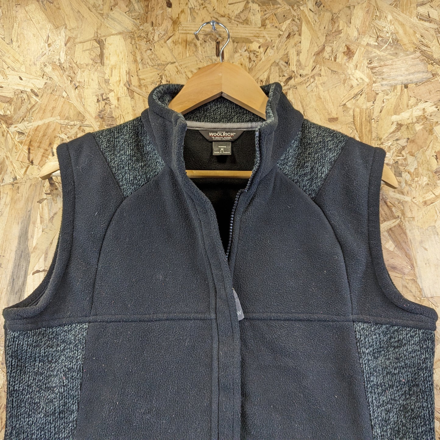 Woolrich Black Outdoor Vest Gilet Fleece Full Zip Body Warmer Women's Medium