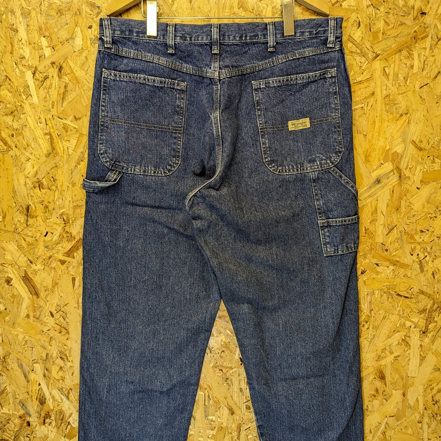 Wrangler Carpenter Dungaree Jeans Stonewashed Blue Baggy Vintage 90s Fit W36 L32