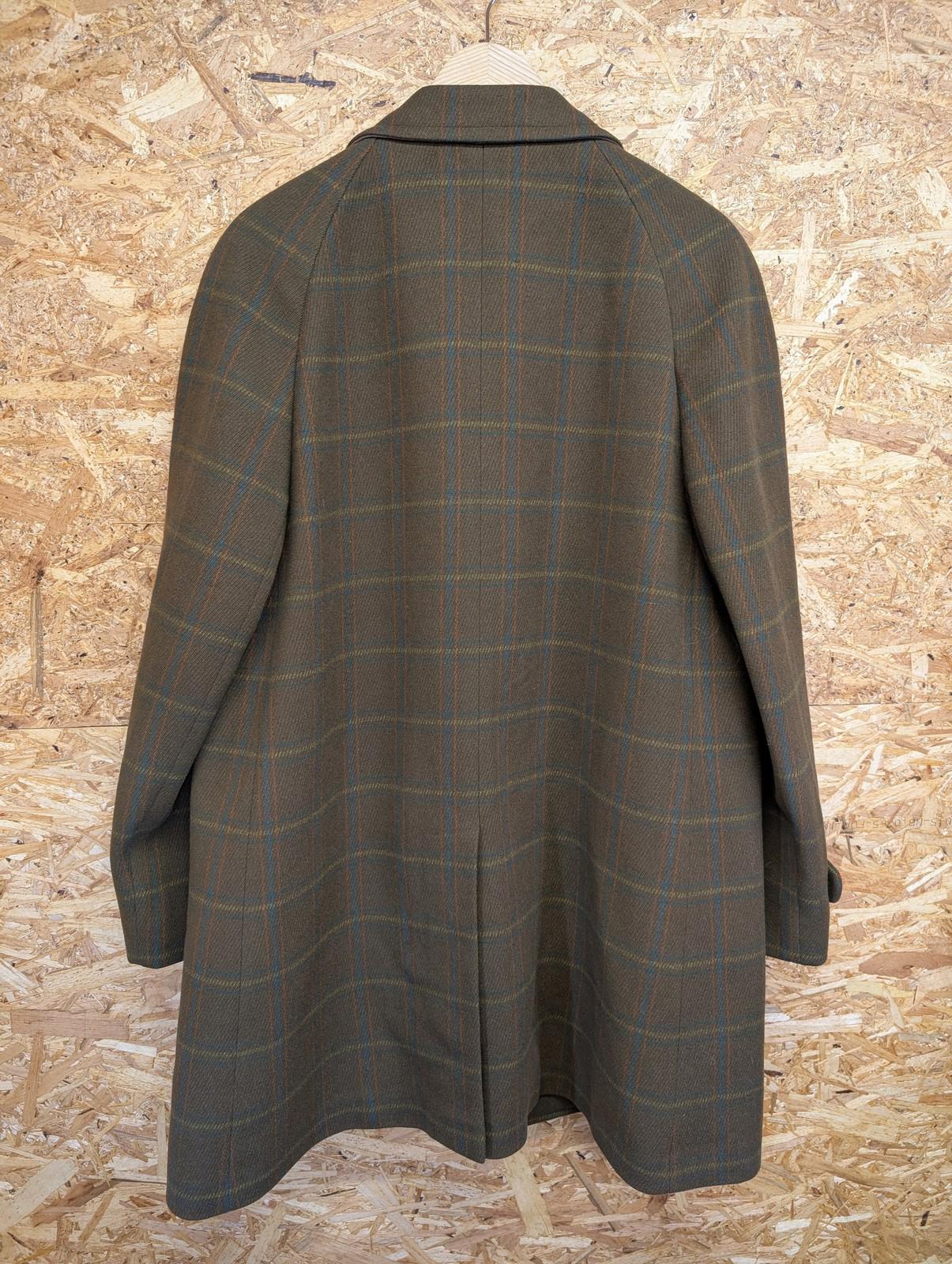 Bladen Overcoat Large Men Plaid Wool Long Jacket Khaki Green Brown Derby Vintage