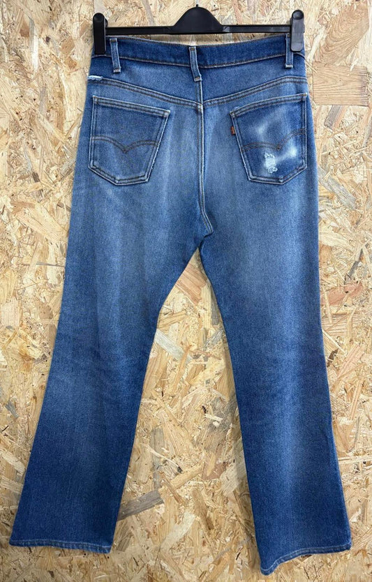 Vintage 80s Levis 517 Blue Bootcut Jeans W34 L32 USA Made Burgundy Tab Zip Fly