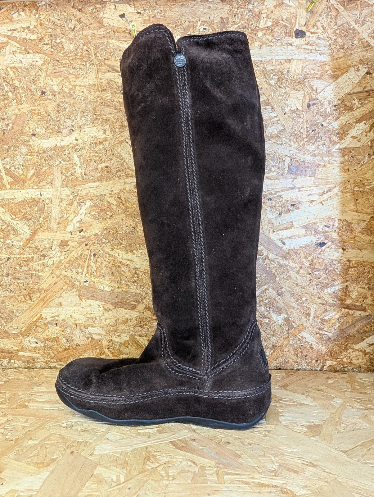 FitFlop Knee High Boots Women UK 5 EU 38 Brown Suede Slip On Superboot Tall