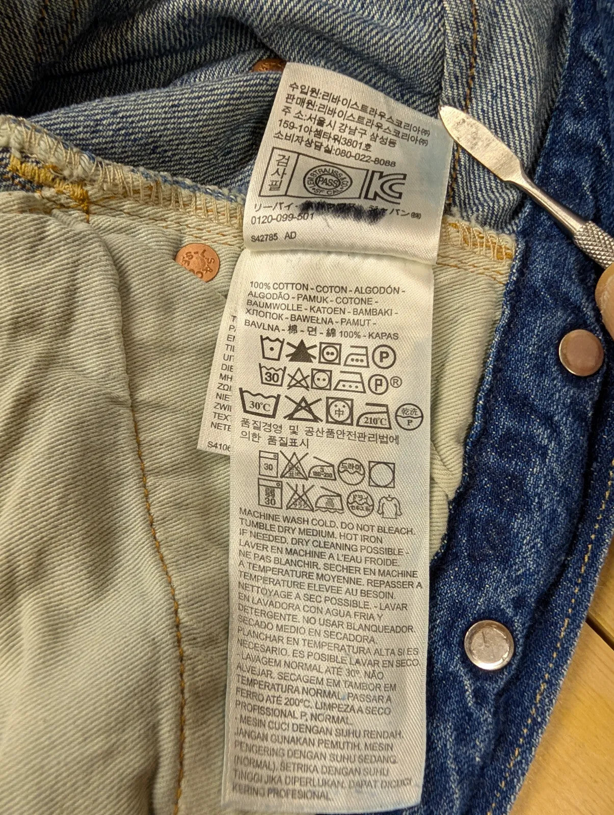 Levis Vintage Clothing 501 1915 Blue Jeans W28 Cinch Raw Hem Cropped Selvedge