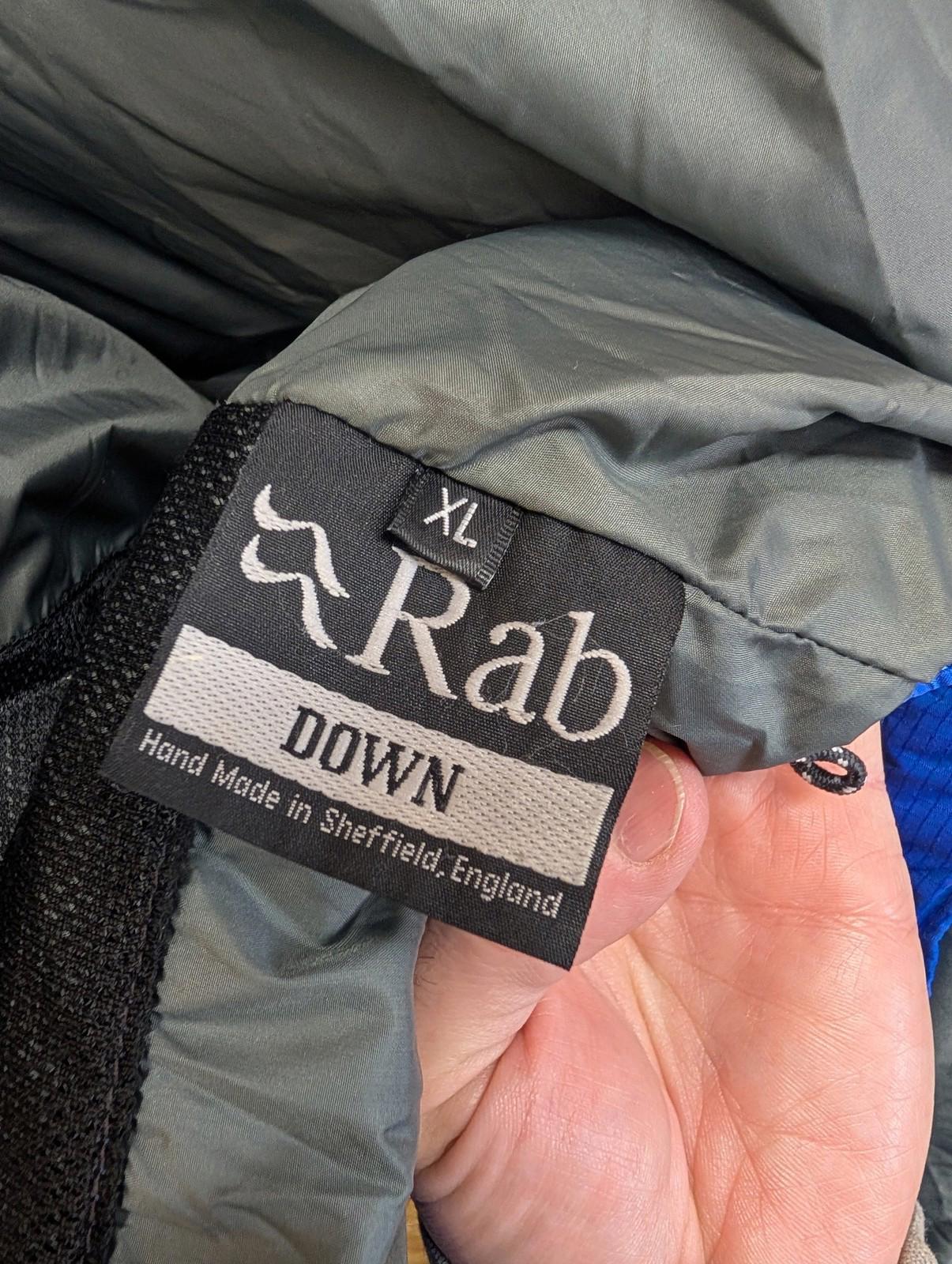 Rab Extreme Down Puffer Jacket XL Men Summit Down Blue Grey Puffa Vintage Y2K