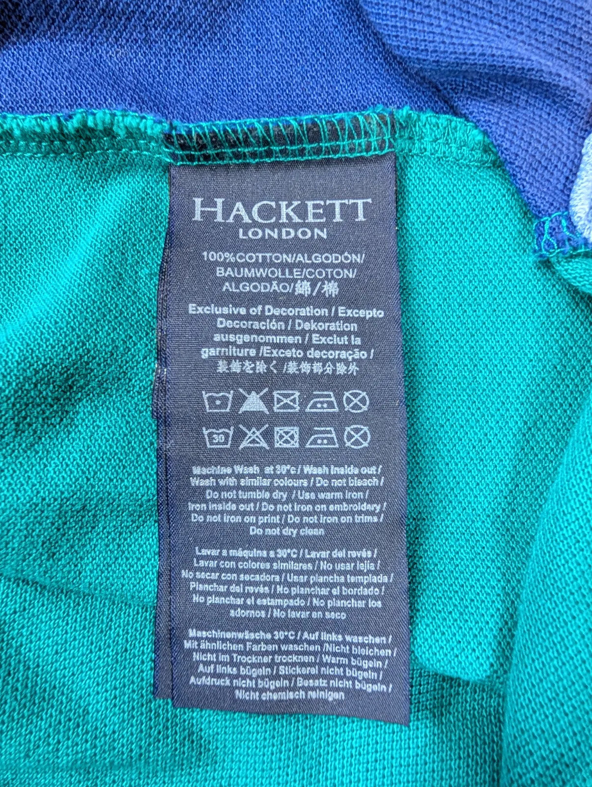 Vintage Hackett London Polo Shirt Mens XXL Green Cotton Embroidered 1 Logo 90s