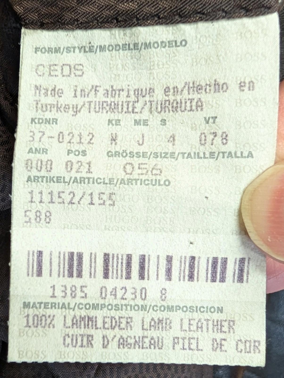 Boss Italian Leather Overcoat XL Men Black Long-Line Lamb Vintage 90s