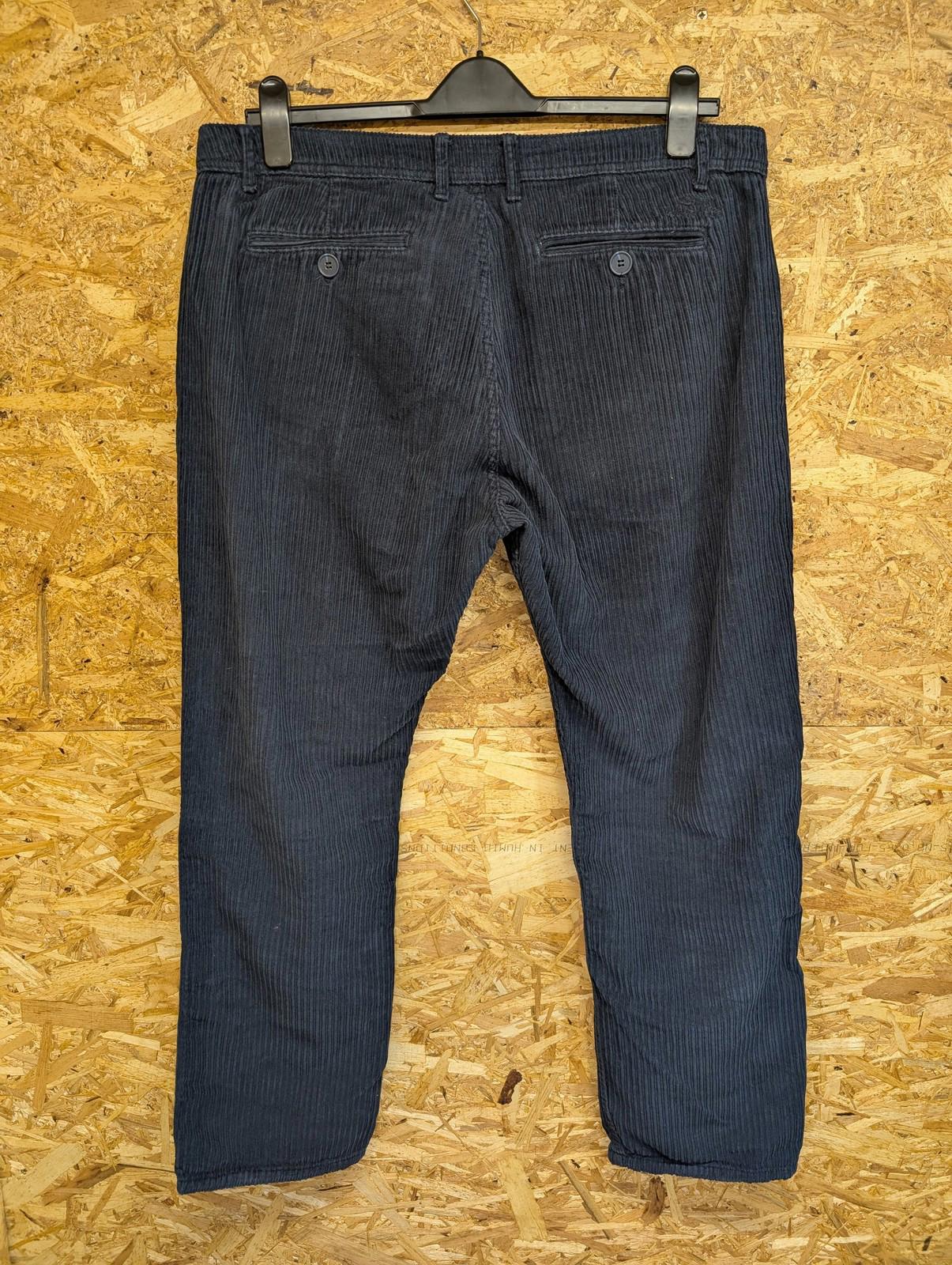 Weird Fish Trousers W36 L31 Men Corduroy Straight Leg Casual Navy Blue Cotton