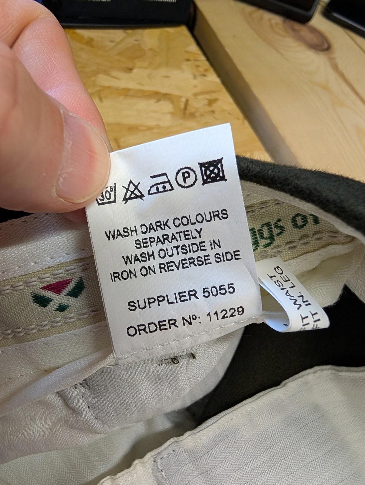 Hoggs Monarch Trousers Mens W38 L31 Moleskin Olive Green Relaxed Fit Brushed Cotton