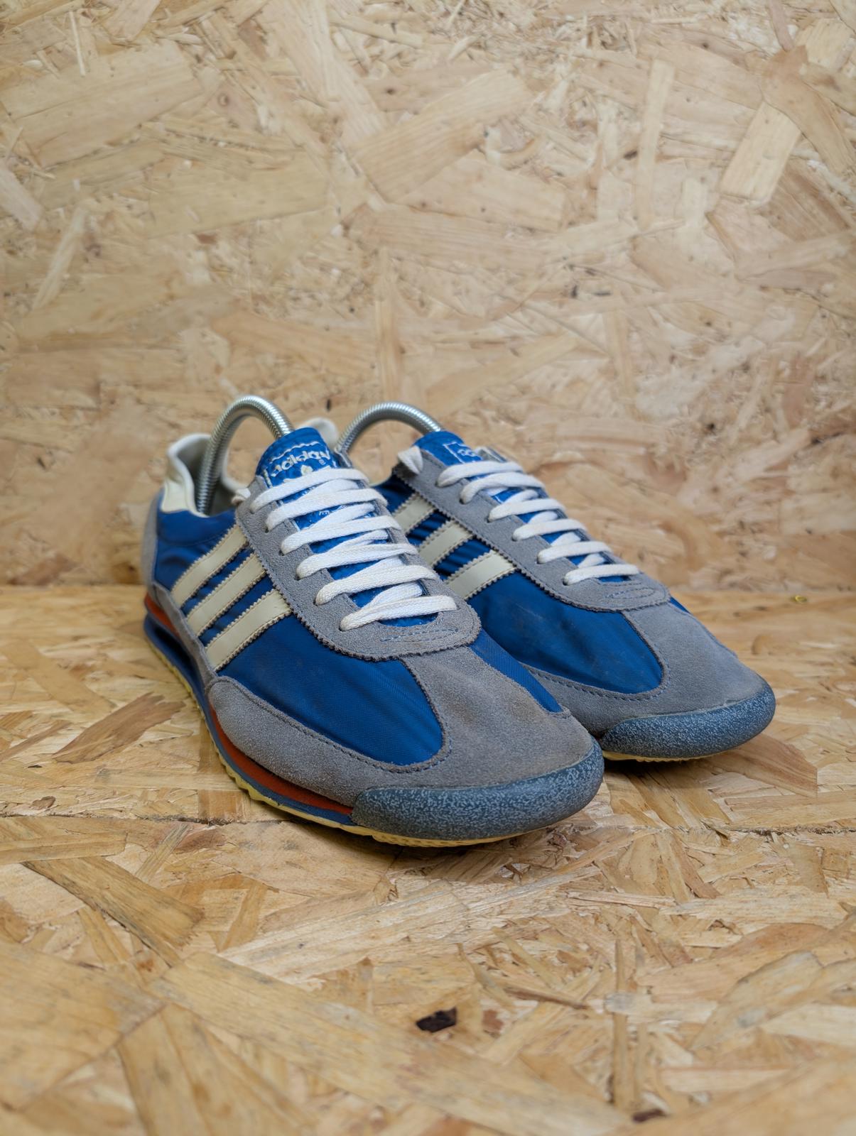 Retro Adidas Originals UK 9 EU 43 SL 72 VIN Vintage Blue White Red Lace Up