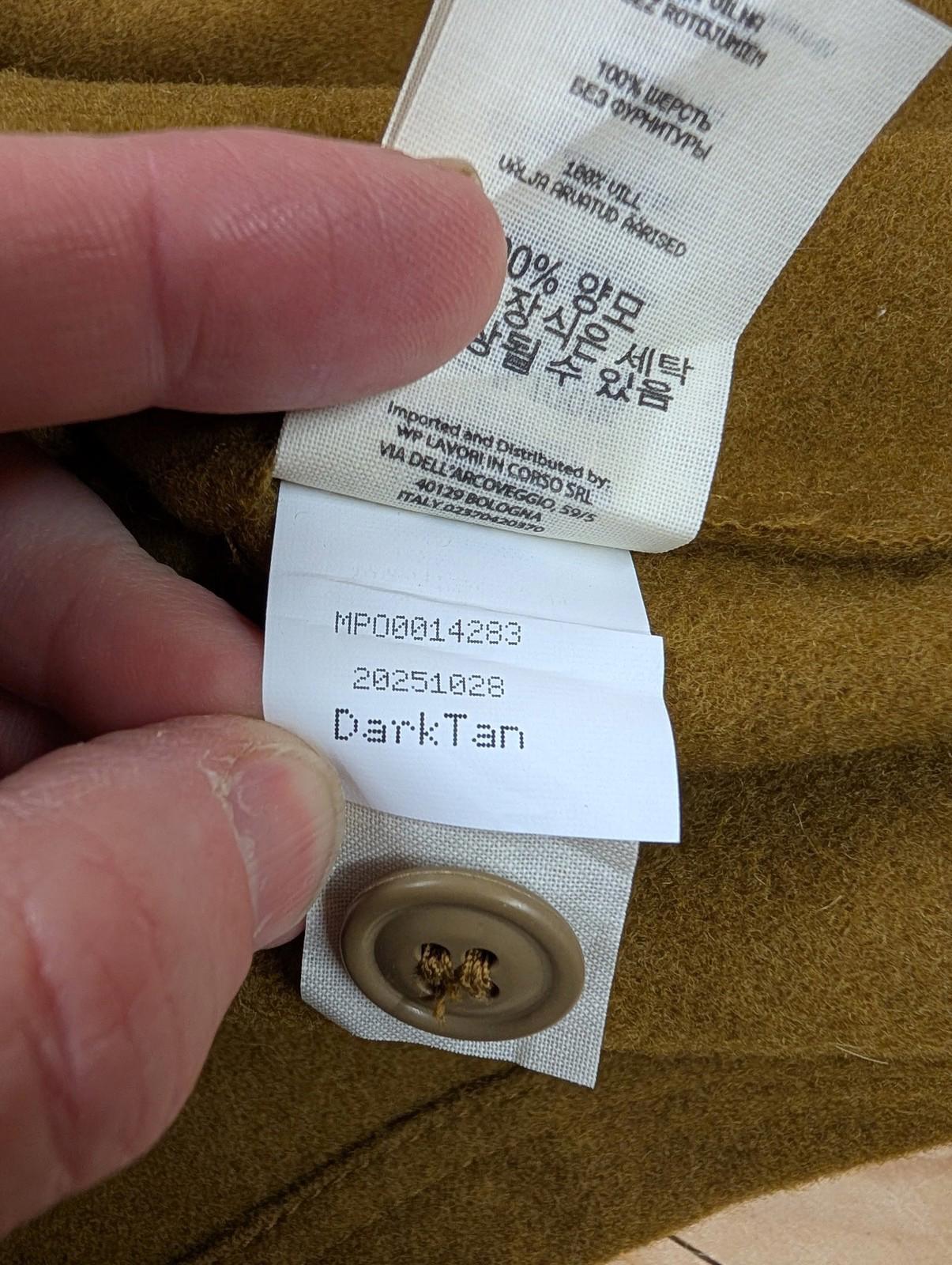 Filson Jac Wool Shirt Men Small Button-Up Heavy Duty Dark Tan Brown Overshirt