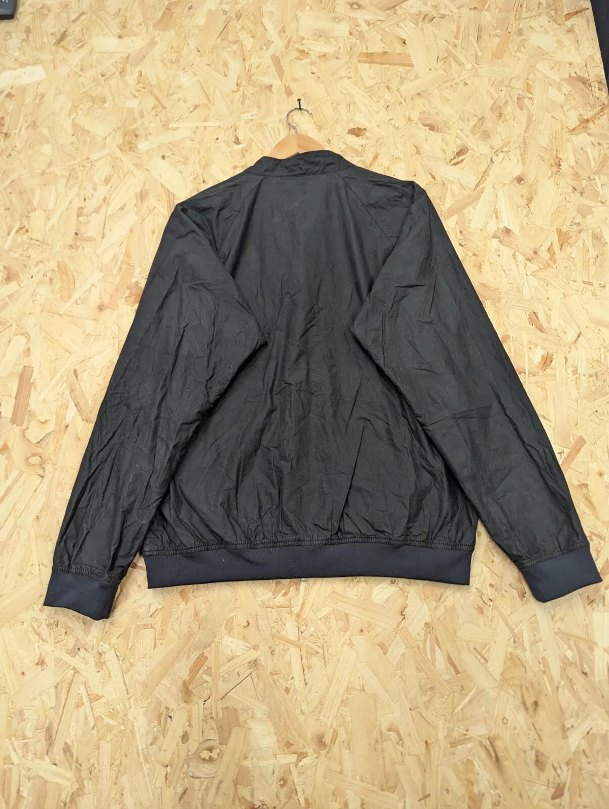 Barbour Silden Wax Jacket Mens Large Black 4oz Bomber Stand Collar Lightweight