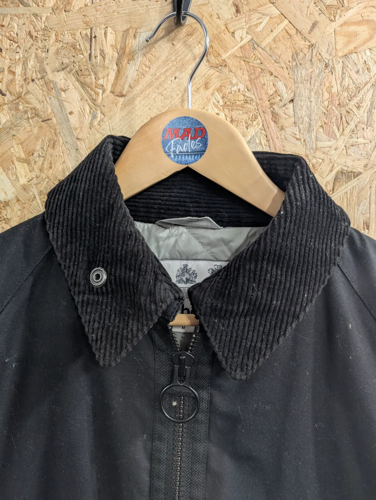 Barbour B Beacon Winter Munro Jacket Mens Medium Black Cotton Quilted Padded