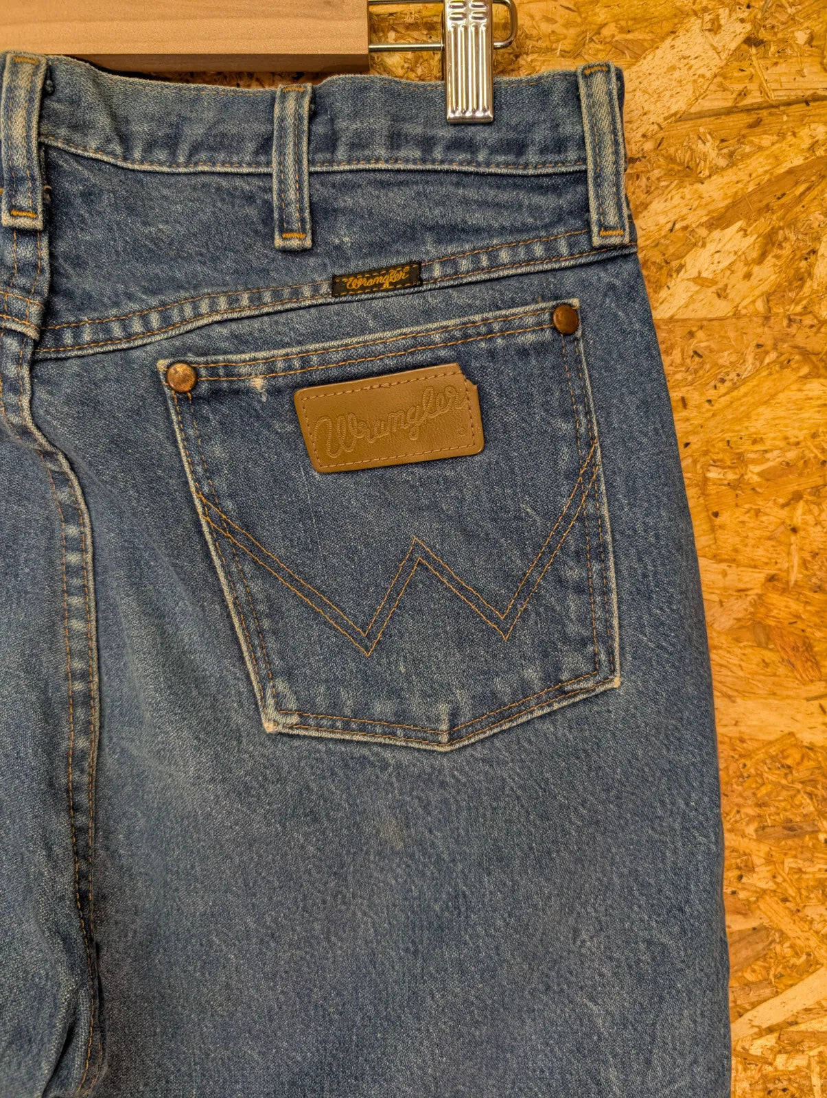 Wrangler 13MWZ Jeans Mens W33 L36 Blue Denim Regular Straight Western Vintage