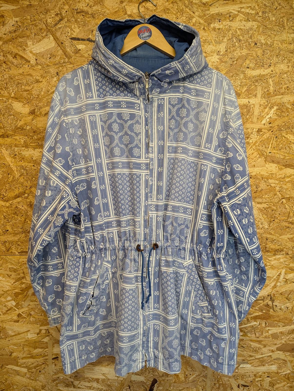 United Colours of Benetton Jacket XL-2XL 46 Men Aztec Hooded Cotton 90s Italy