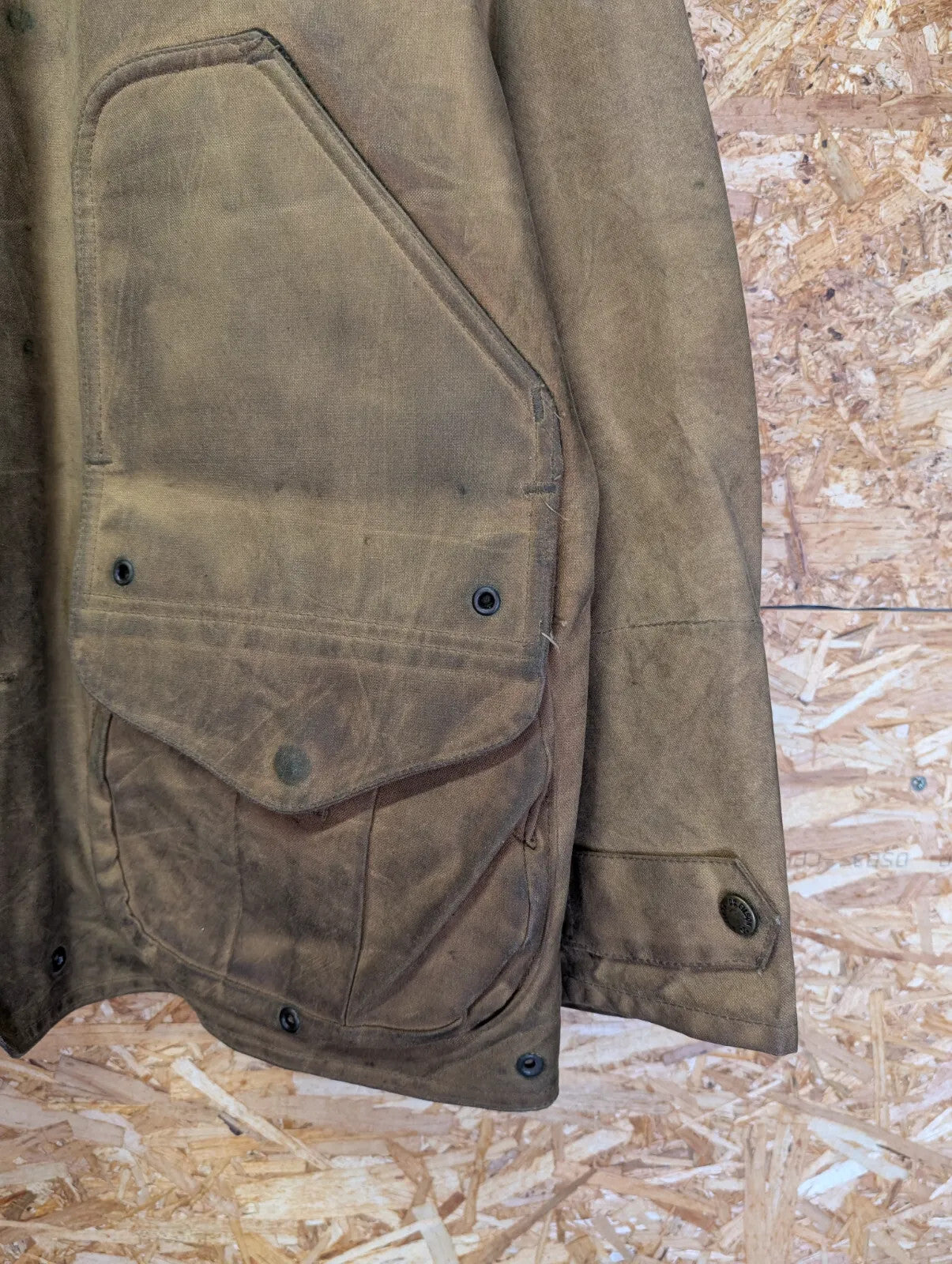 Filson Tin Cloth Waterfowl Upland Coat Mens Large Duck Brown USA Style 635 Wool