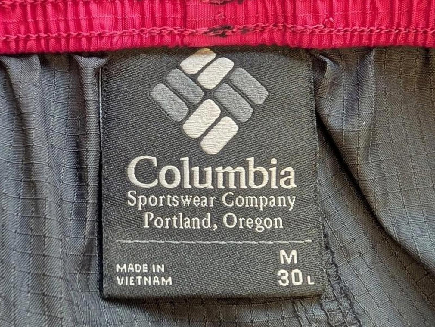 Columbia Track Pants Mens M Elastic Waist Drawstring Black Blue Sportswear