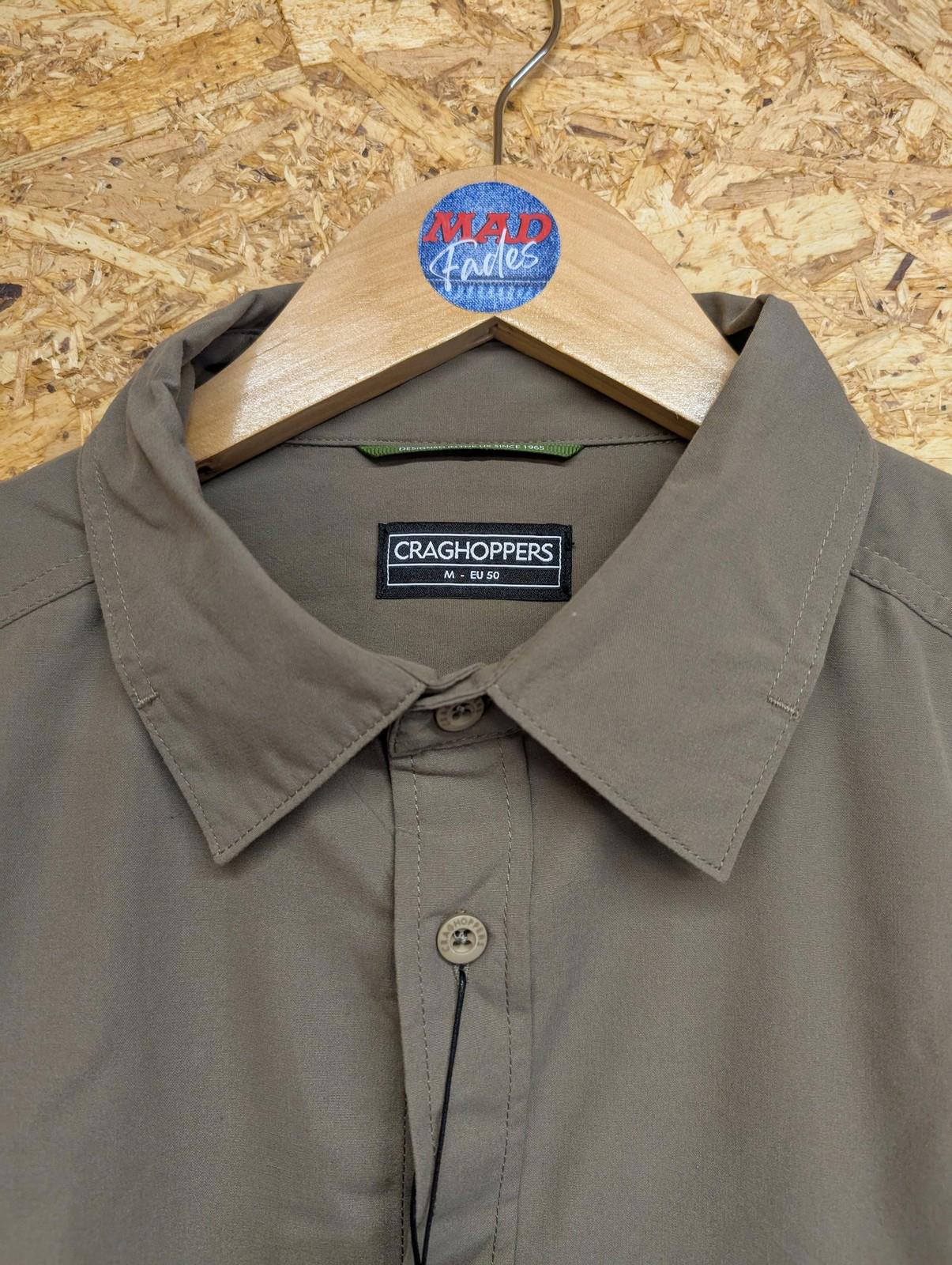 Craghoppers Nosillife Shirt Medium Men Kiwi Long Sleeve Outdoor Adventure Pebble