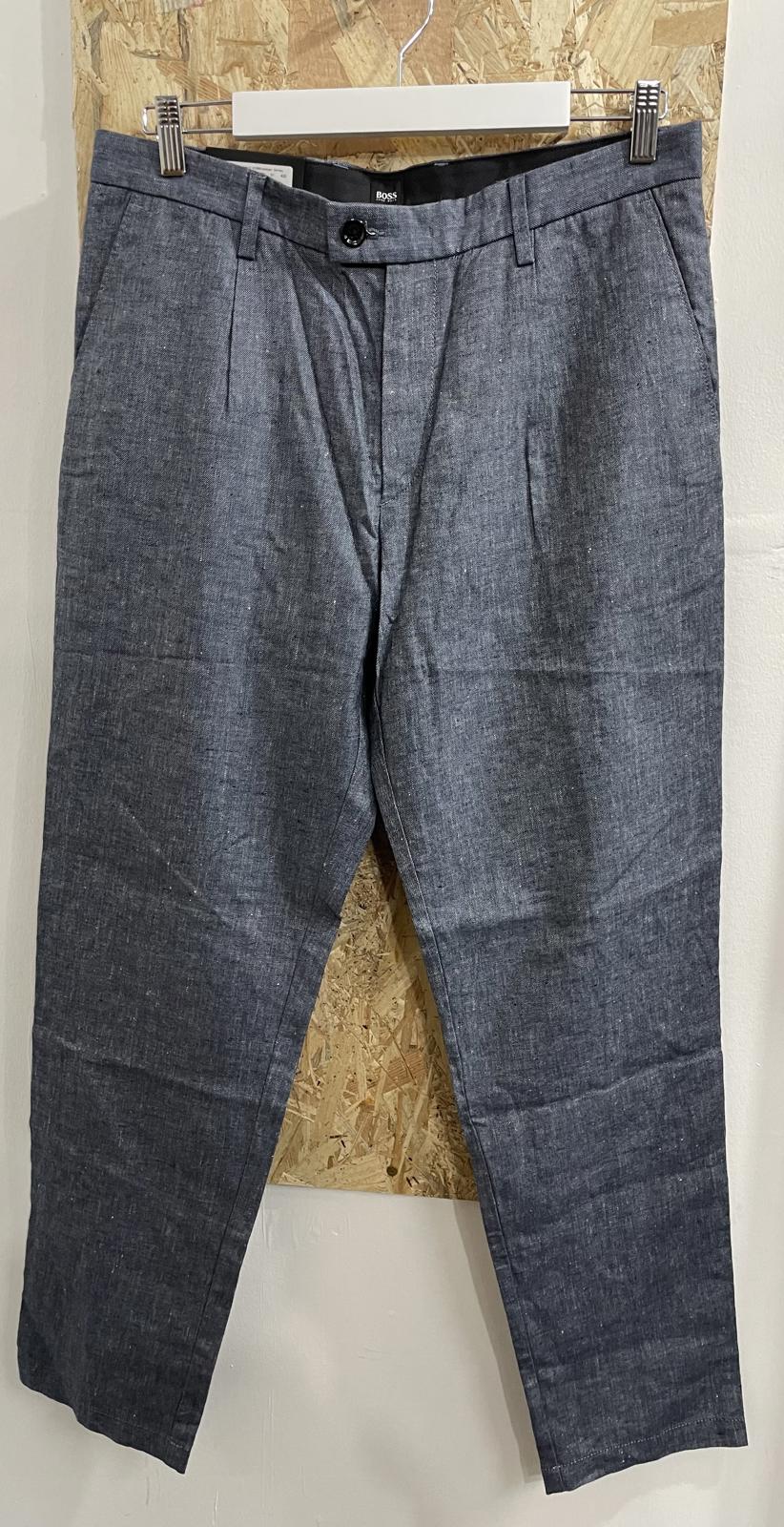 Hugo Boss Riko Pleated Jeans W32 L32 Stretch Fabric Indigo Blue Denim