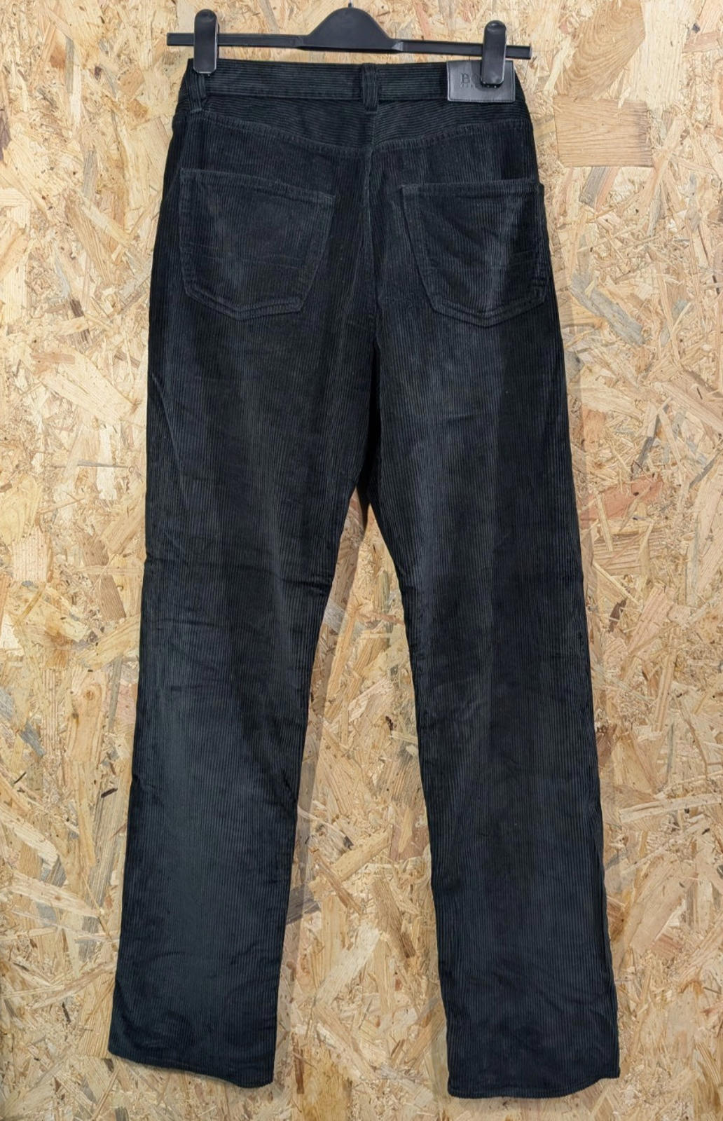 Hugo Boss Cords Trousers W32 L34 Arkansas Black Pants Straight Fit Zip Corduroy