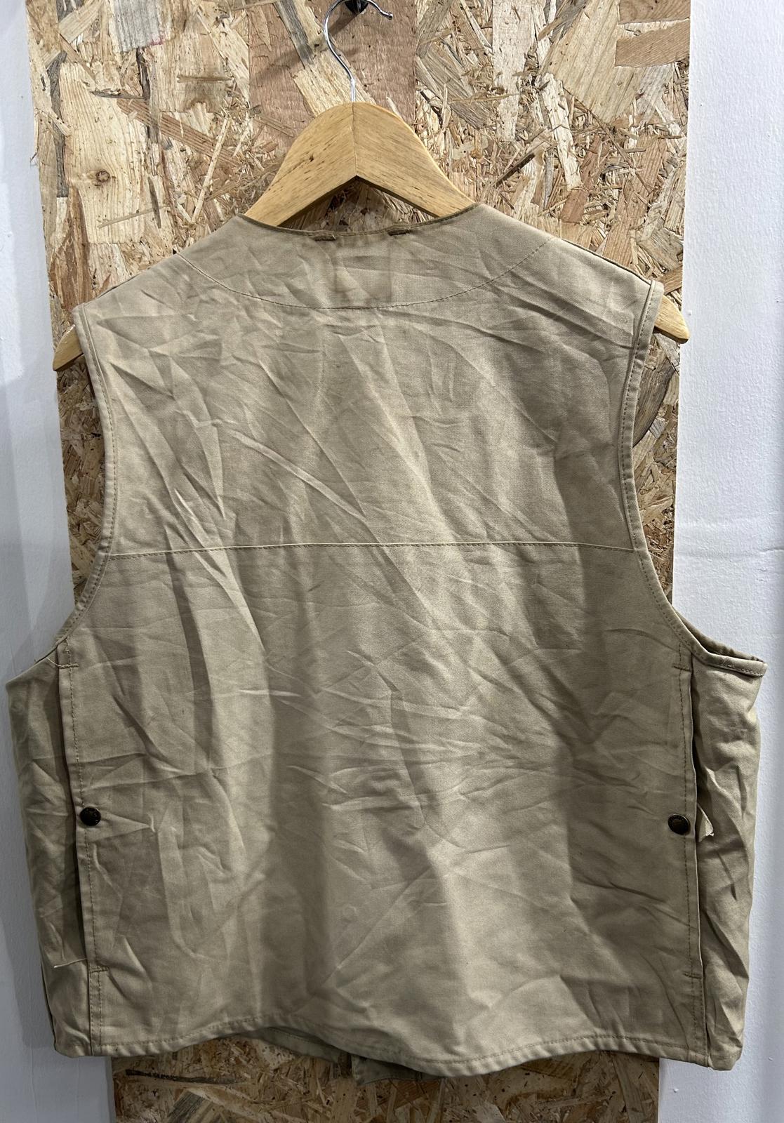 Vintage 50s Filson Dry Cloth Vest Small Gilet Beige Made In USA Canvas