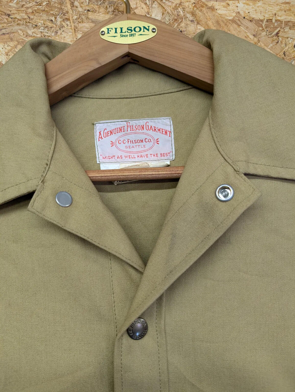 Filson Dry Tin Cloth Cruiser Jacket Men Small Lot 70 Canvas Field Jacket Beige