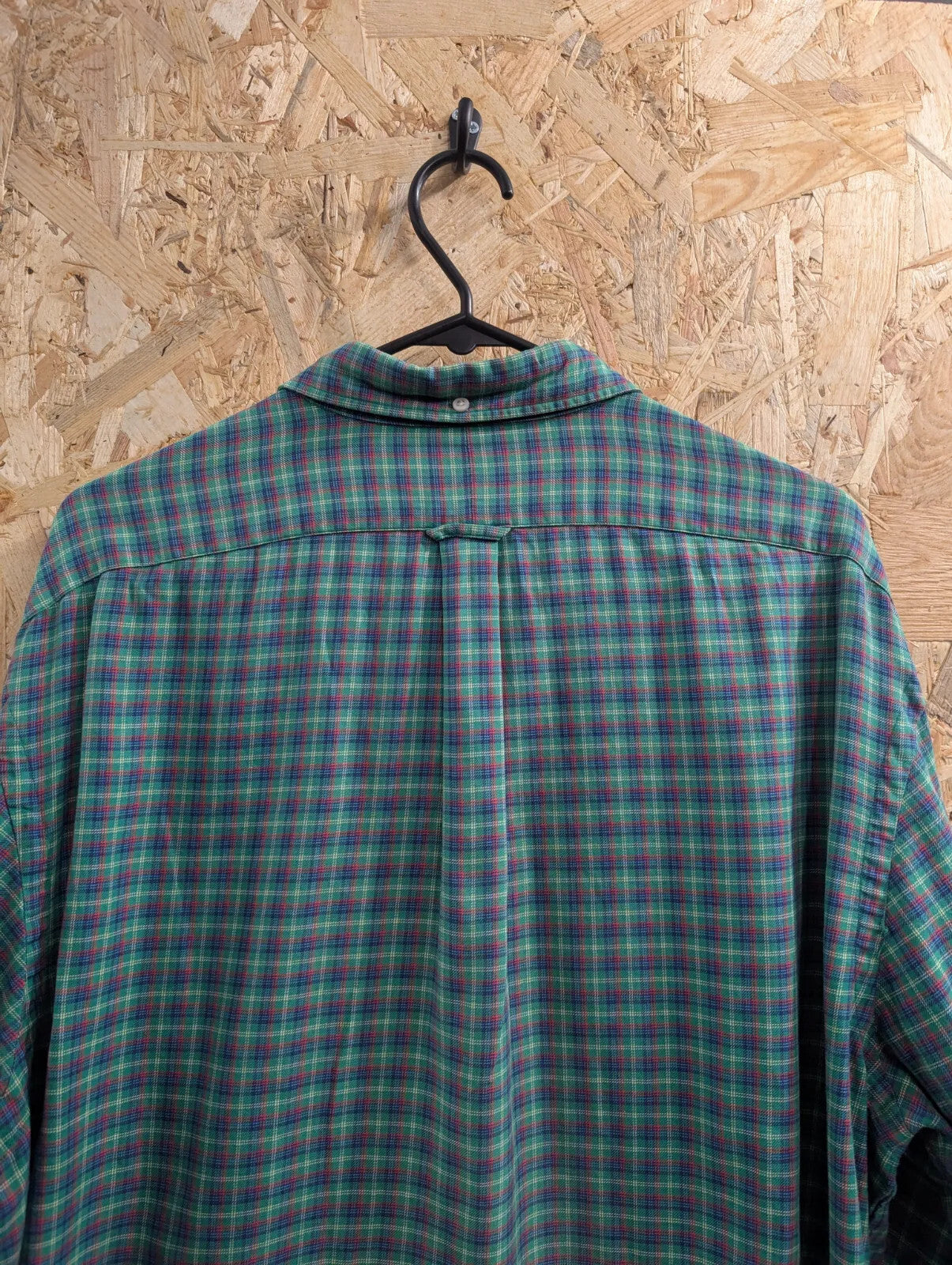 Polo Ralph Lauren Shirt Men XXL Green Plaid Slim Fit Long Sleeve Button Down 90s