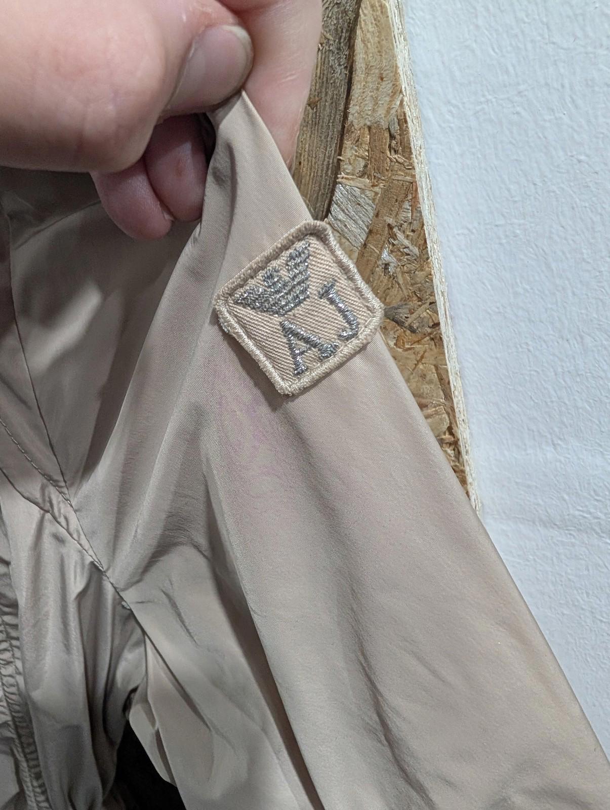 Armani Jeans Jacket Women Size 6 XS Belted Beige Lightweight Casual Trench Coat
