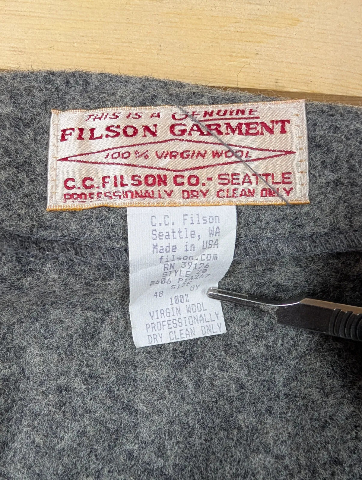 Filson Mackinaw Wool Vest 2XL 48 Heather Grey Body Warmer USA USA Made Heritage