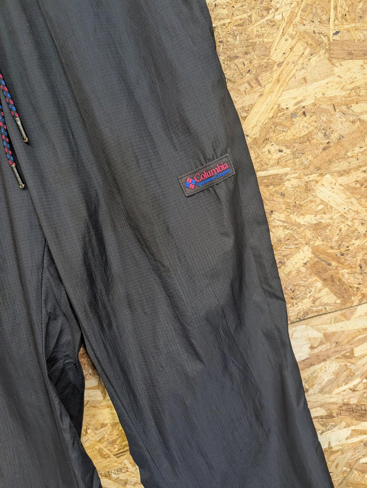 Columbia Track Pants Mens M Elastic Waist Drawstring Black Blue Sportswear