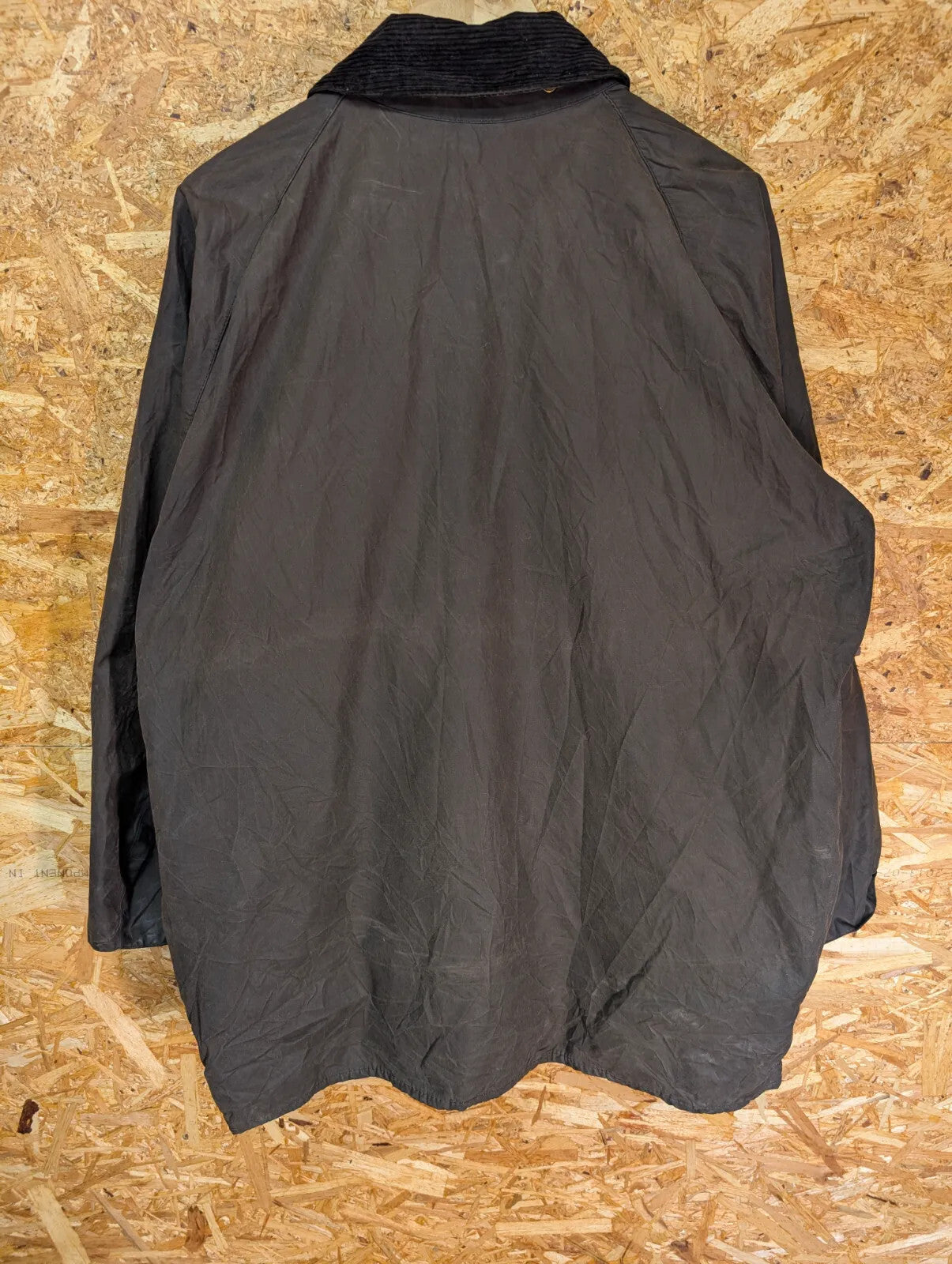 Vintage 90s Barbour A145 Beaufort Wax Jacket XL C44 112cm Black Cotton Checked