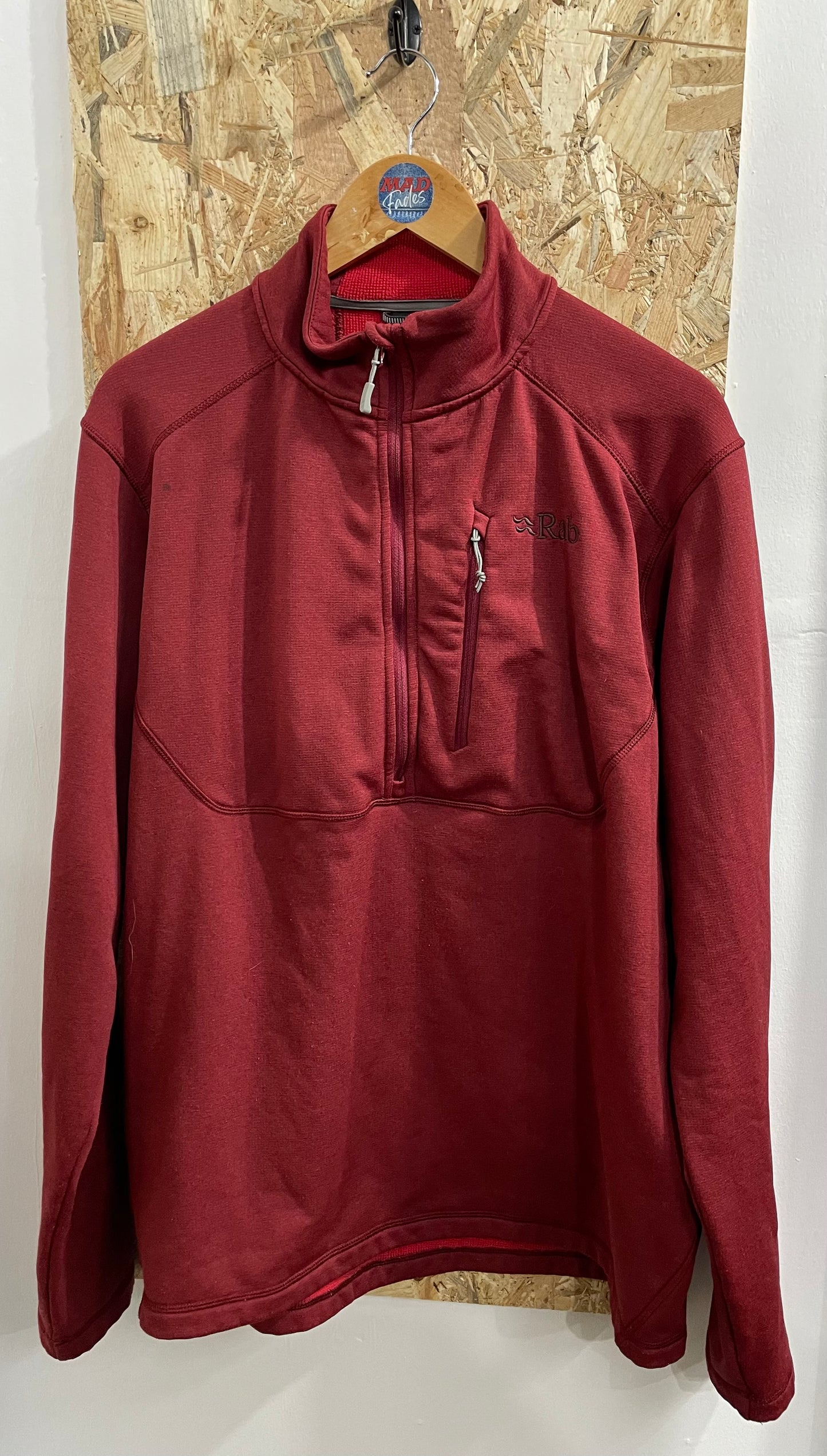 Rab Geon Pull-On Warm Fleece Pullover Jumper 1/4 Zip Red Mens Extra Large XL