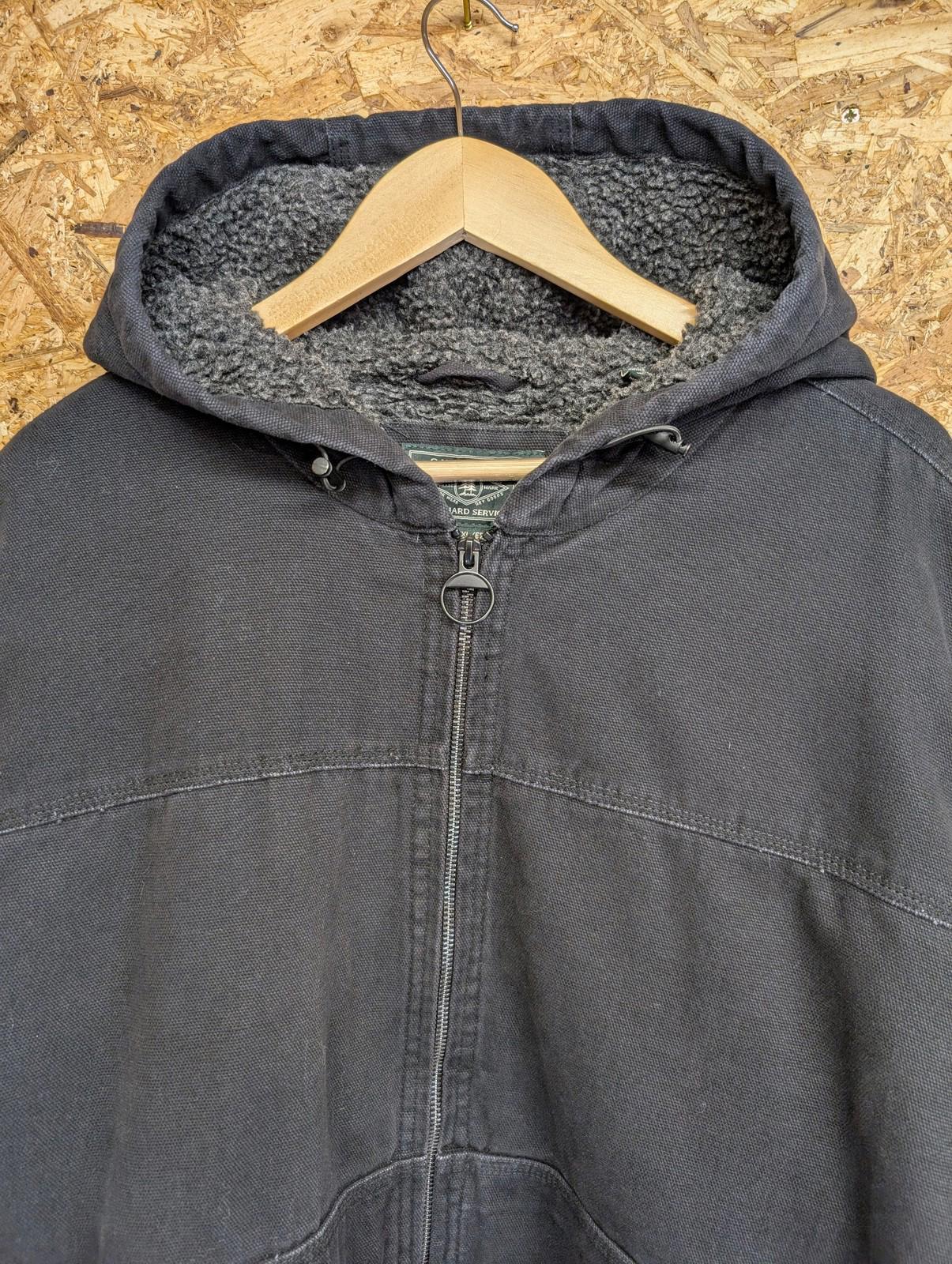 GH Bass & Co XXL Canvas Hooded Jacket Sherpa Lined Black Active Detroit Workwear