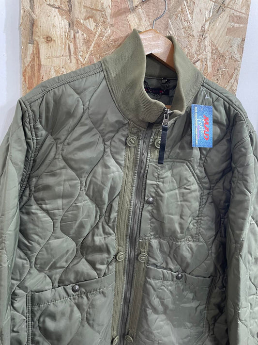 Levis M65 Bomber Jacket Liner XL Padded Utility Hooded Khaki Green