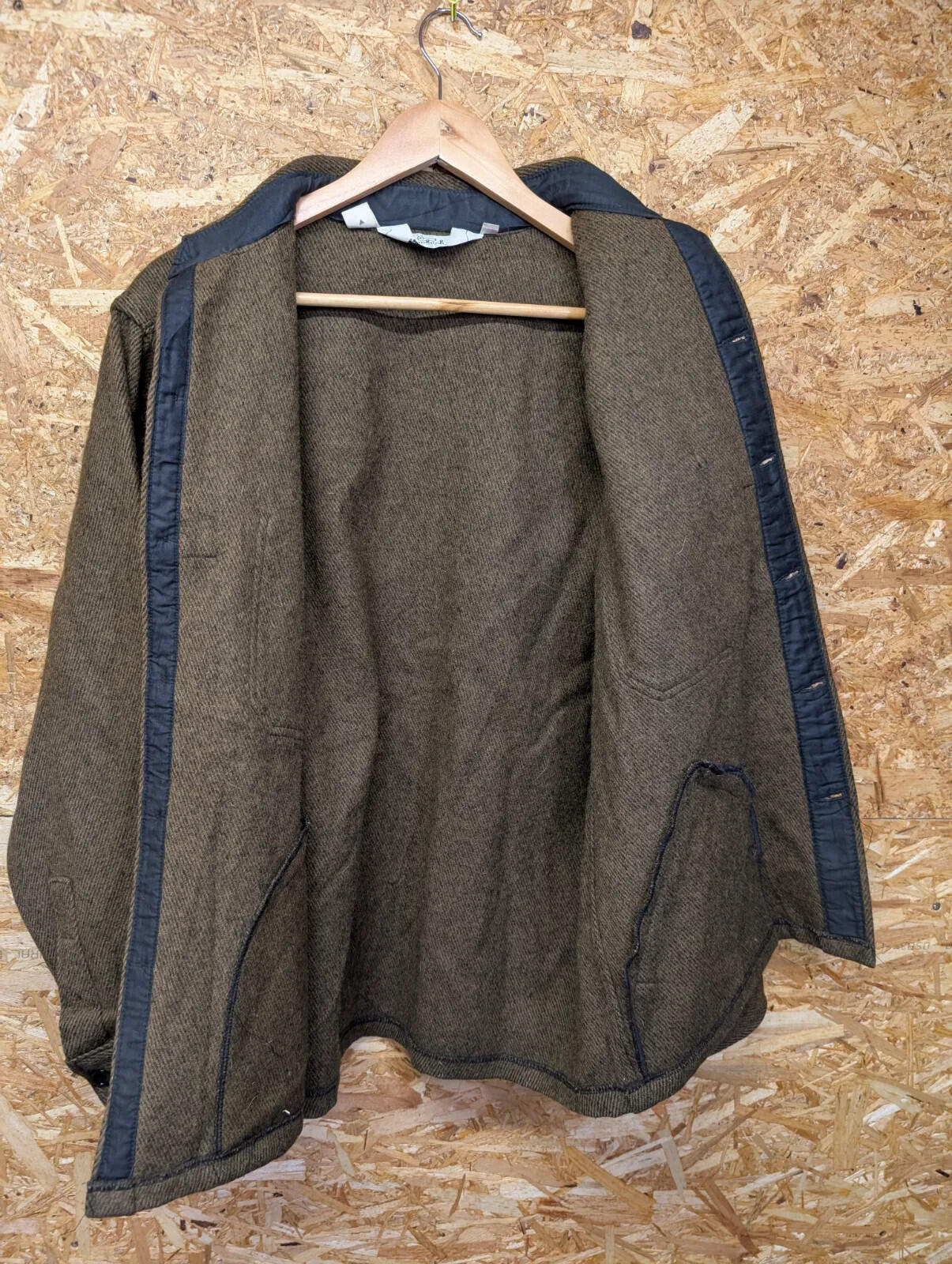 Vintage Woolrich Overshirt Jacket Mens Brown Wool Workwear USA 80s Mackinaw