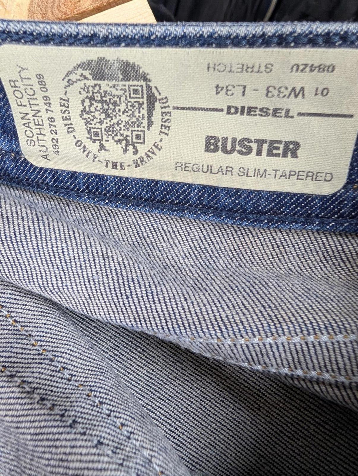 Diesel Buster Jeans W33 L34 Men Blue Stretch Denim Regular Slim Tapered 084ZU