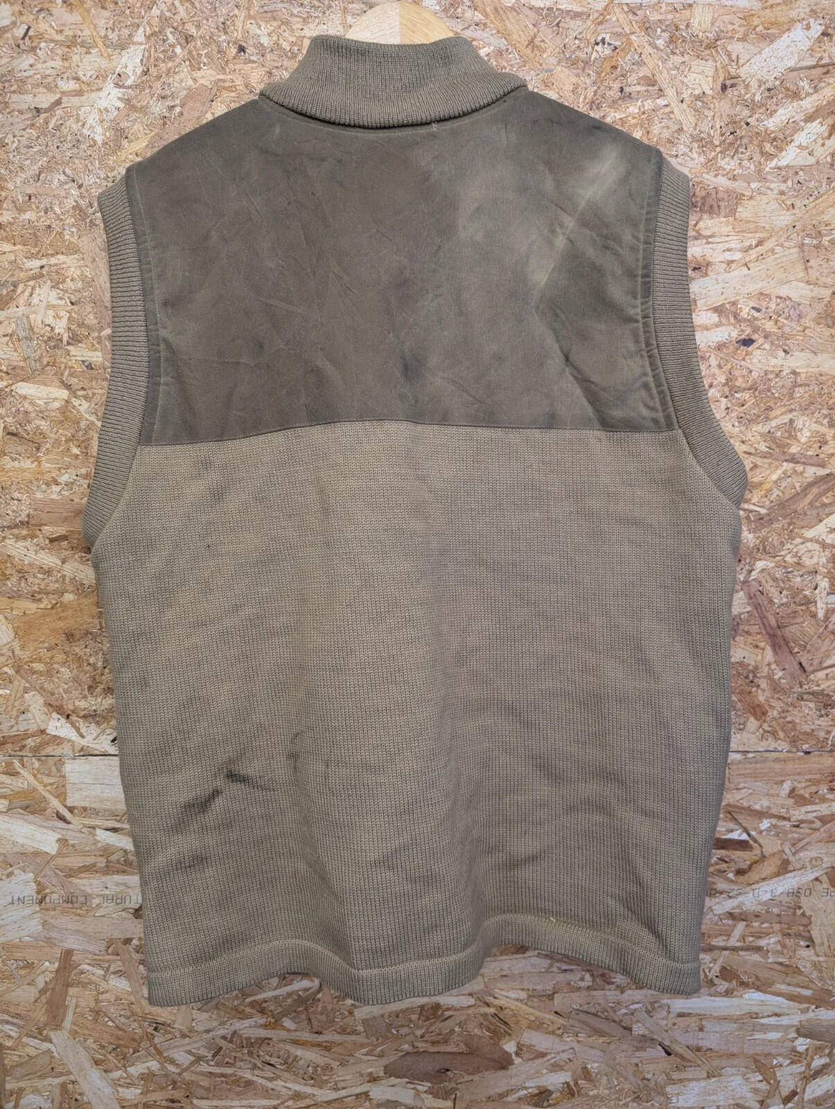 Filson 705 Knit Gilet Mens Large Brown Wool Cotton Full Zip Mock Neck Outdoor