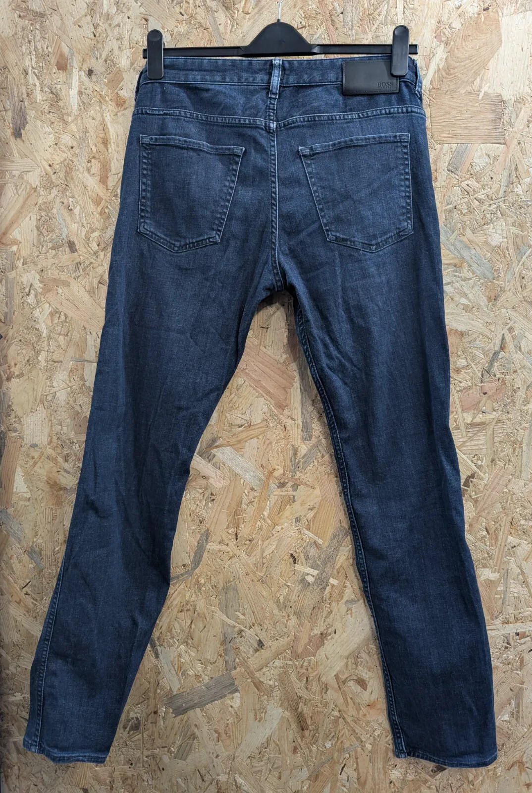 Hugo Boss Delaware Jeans Mens W34 L32 Dark Blue Wash Stretch Denim Slim Fit Zip