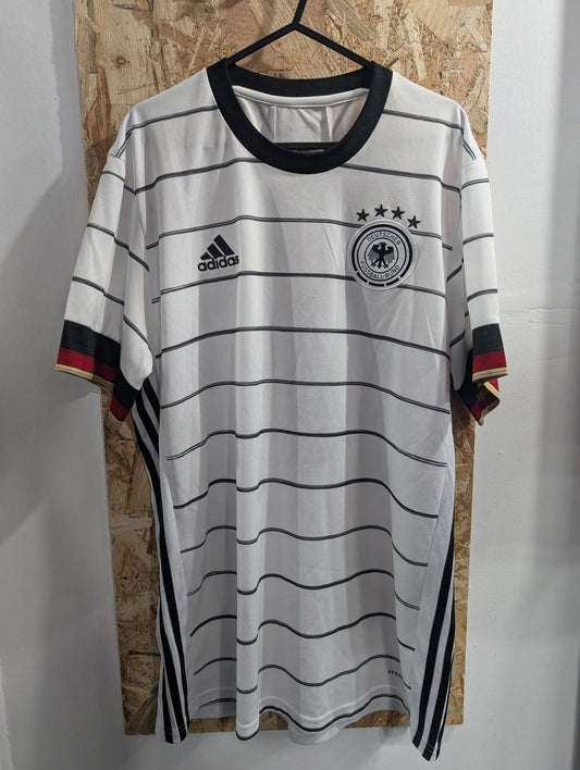 Adidas Germany Shirt Large Men National Top Aeroready Striped White Black 2020