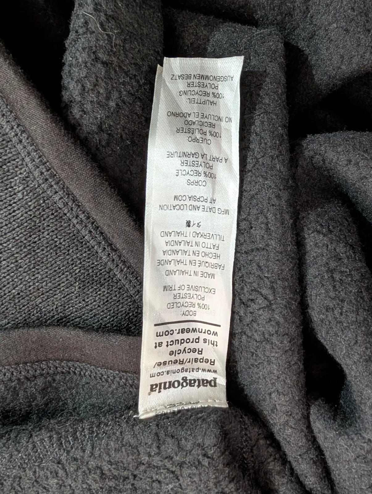 Patagonia Better Sweater Fleece Mens XL Black 1/4 Zip Pullover Snap-T Synchilla