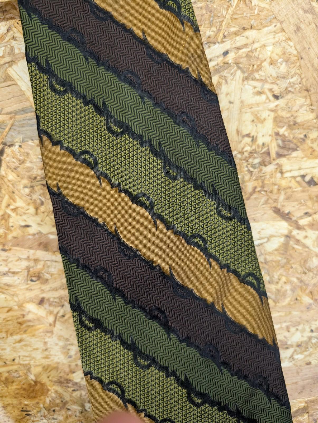 Aqua Marine Haute Couture Tie Mens Classic Geometric Pattern Brown Green