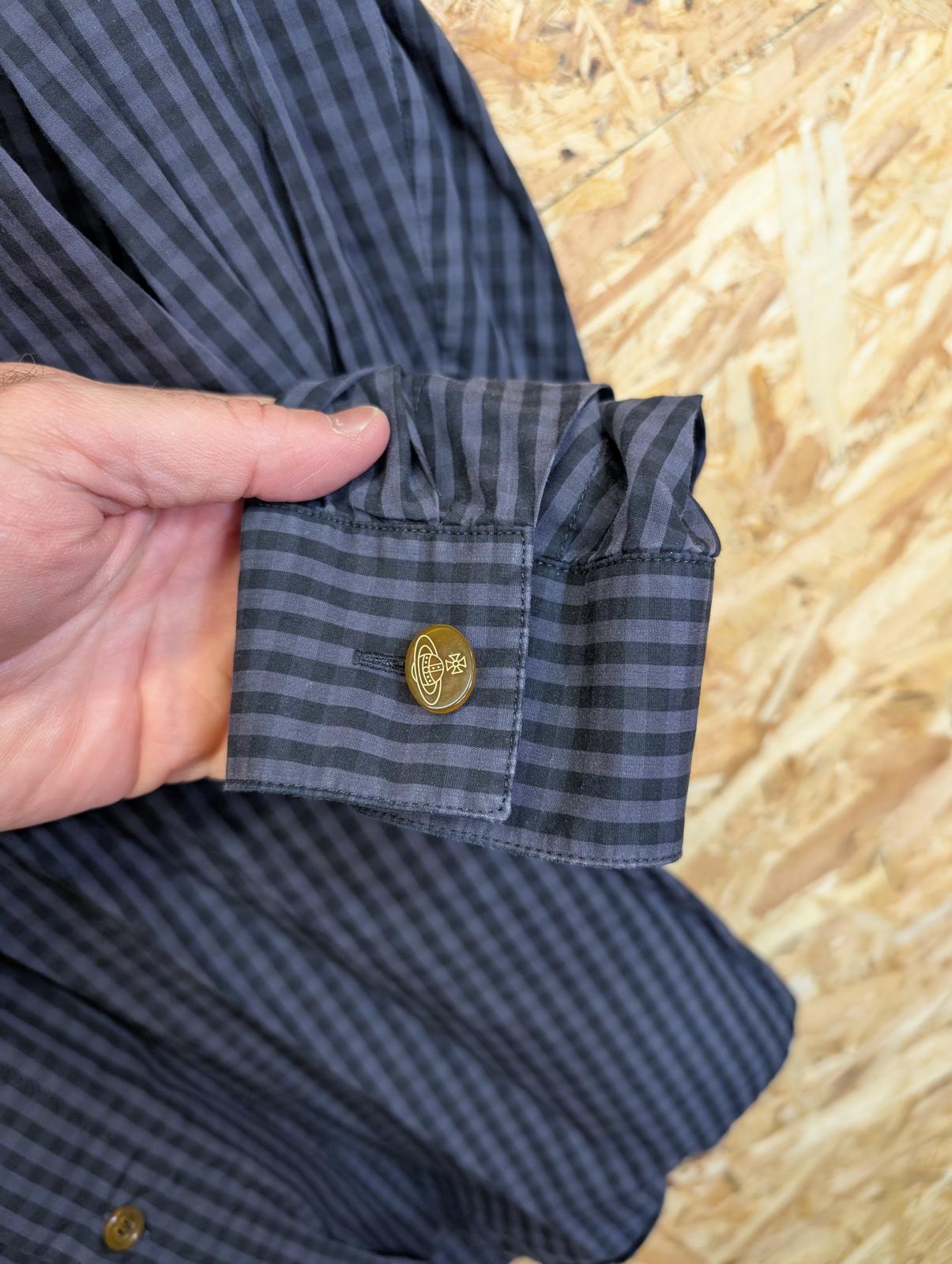 Vivienne Westwood Shirt XL Blue Check Long Sleeve Cotton Vintage