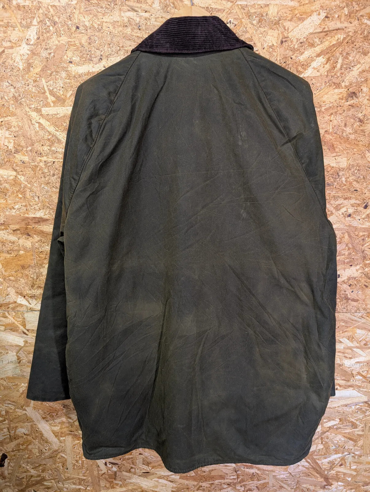 Barbour Classic Beaufort Wax Jacket Mens Large C42 Olive Green Cotton Tartan