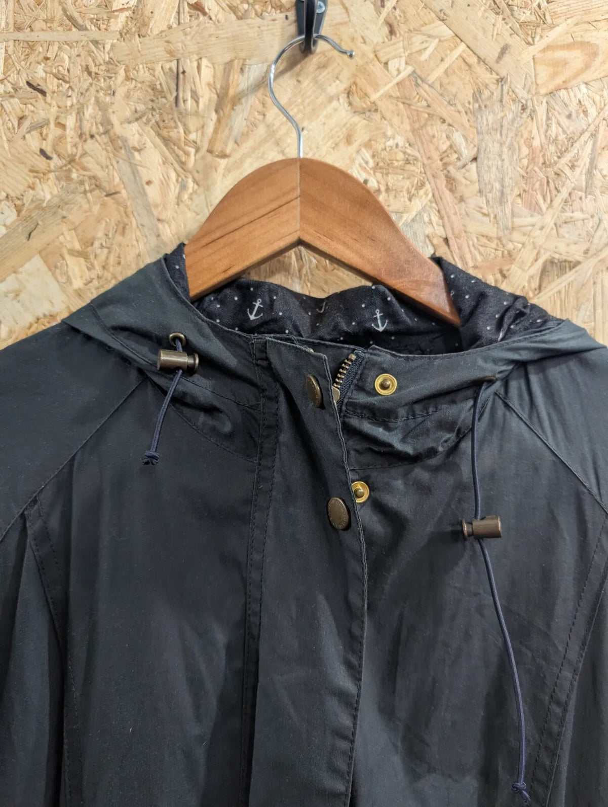 Barbour Retail Beadnell Parka Jacket Womens UK16 Black Fleece Lined Waterproof